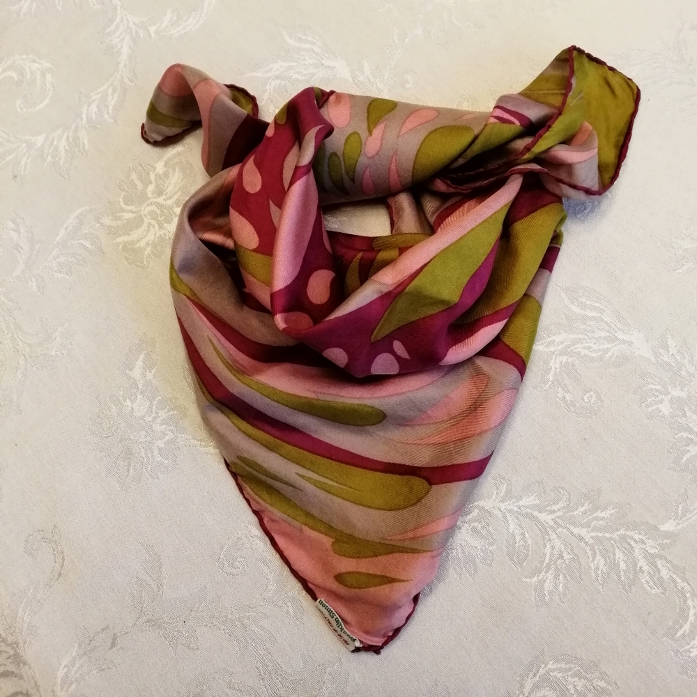 Rare Vintage Franklin Simon 1960s Silk Scarf, Iconic Psychedelia - Picture 6 of 6